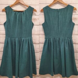 Ellen Tracy Green Fit and Flare Dress, Size 8